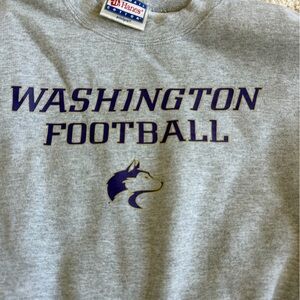 Washington Hanes Gray Crewneck Sweatshirt with Purple Print